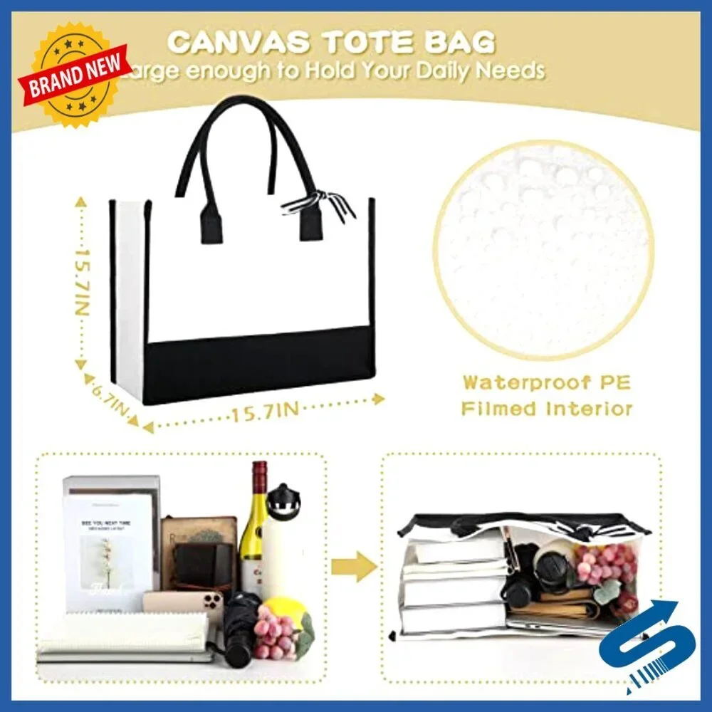 Canvas Tote Bags Classic Personalized Beach Wedding Gift Set of 12